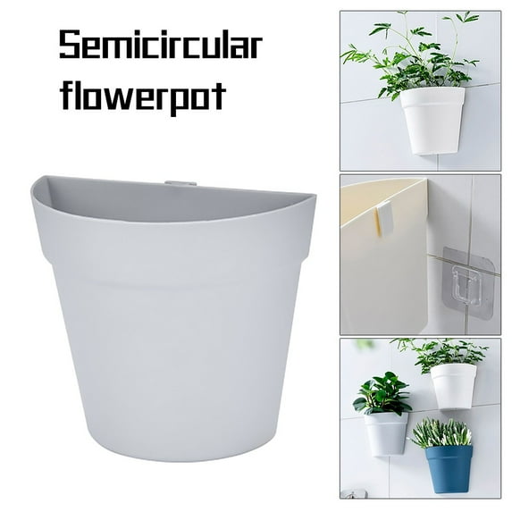 Indoor & Outdoor Wall-Mounted Plastic Flower Pot - Vertical Greenery, Suitable for Balconies, Gardens, Durable Plastic, Space-Saving, For Plants & Flowers, Gray, 6.42*3.15*5.79in