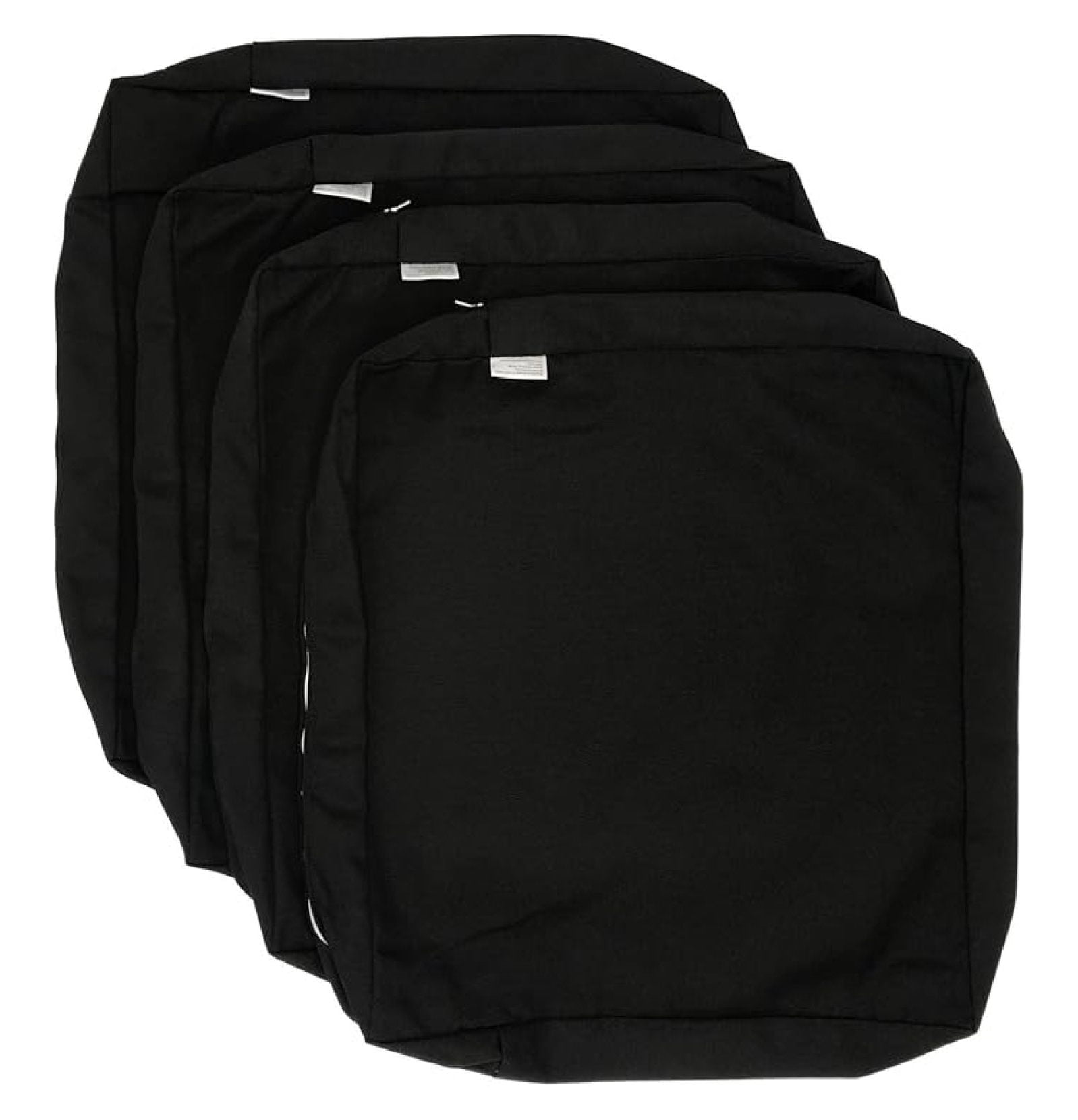 Indoor Outdoor Water High UV Resistant Patio Chair Cushion Cover (Just Black, 22"x20"x4" (4 Covers))