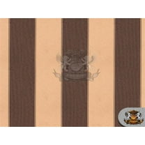 Indoor/Outdoor Waterproof Bordered Deck Stripe BROWN KHAKI Fabric / 60" Wide / Sold by the yard