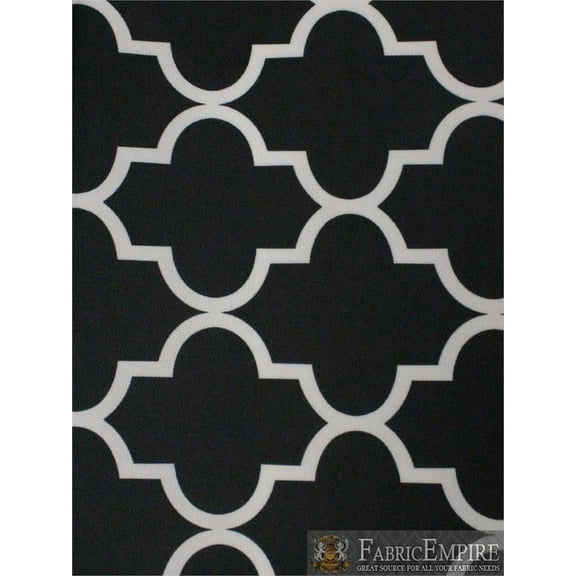 Indoor/Outdoor Waterproof Moroccan Mosaic Canvas Fabric BLACK UV Resistant 60" Wide Sold by the yard