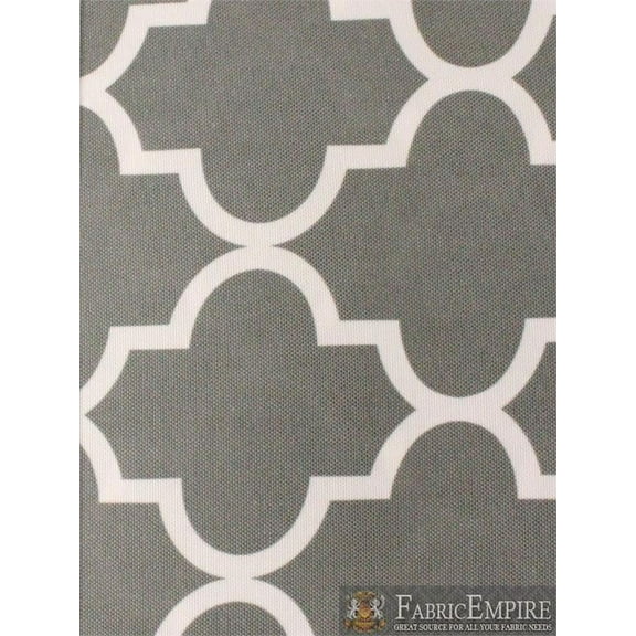 Indoor/Outdoor Waterproof Moroccan Mosaic Canvas Fabric GREY UV Resistant 60" Wide Sold by the yard