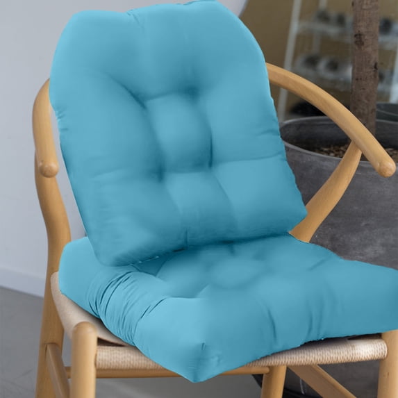 Indoor/Outdoor Wicker Chair Cushion Waterproof Set of 2 U Shape Thick Tufted Rocking Chair Cushion Outdoor Patio Cushions 18.9" X 18.9", Chair Pads for Sitting Patio Garden Floor, E