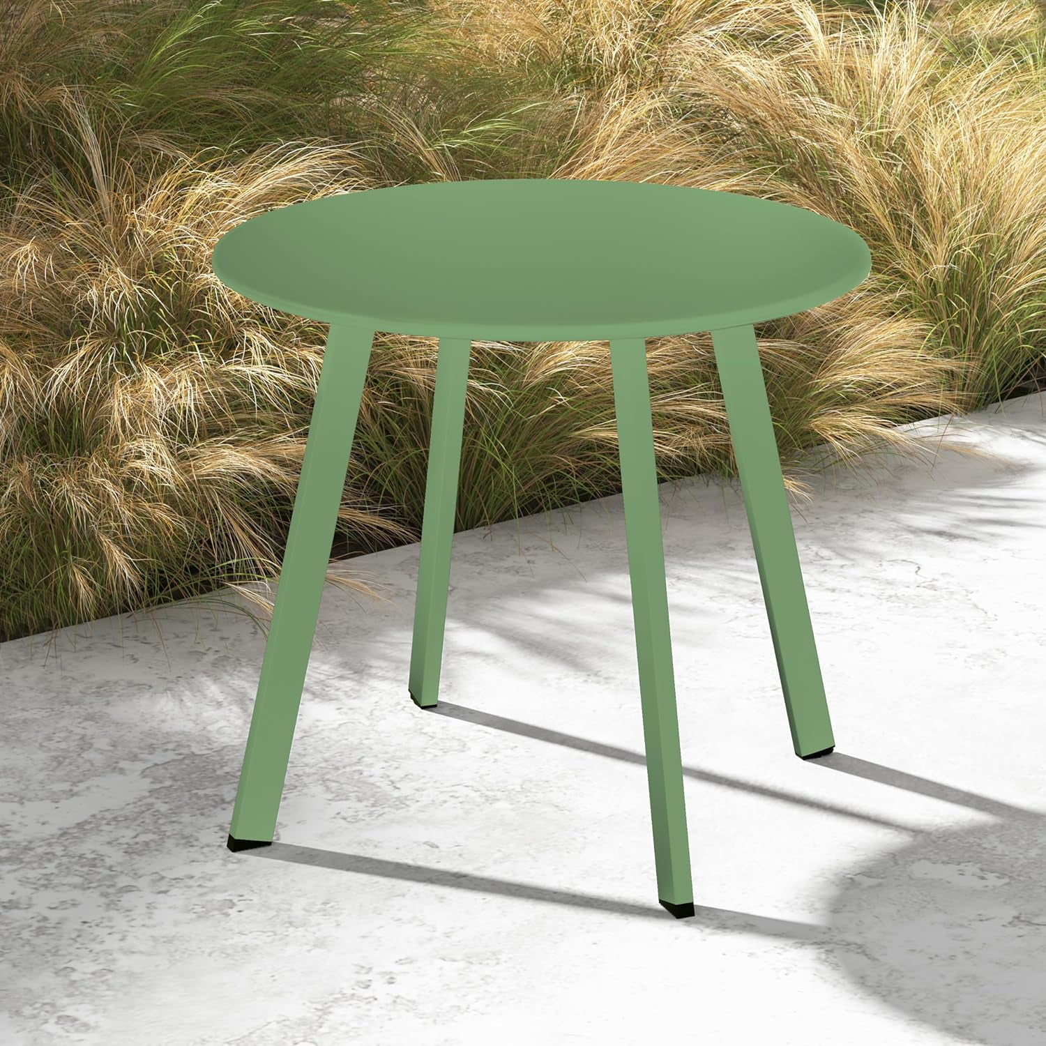 Indoor & Outdoor, Wiley Accent Table, Steel Powder Coated Round Patio ...