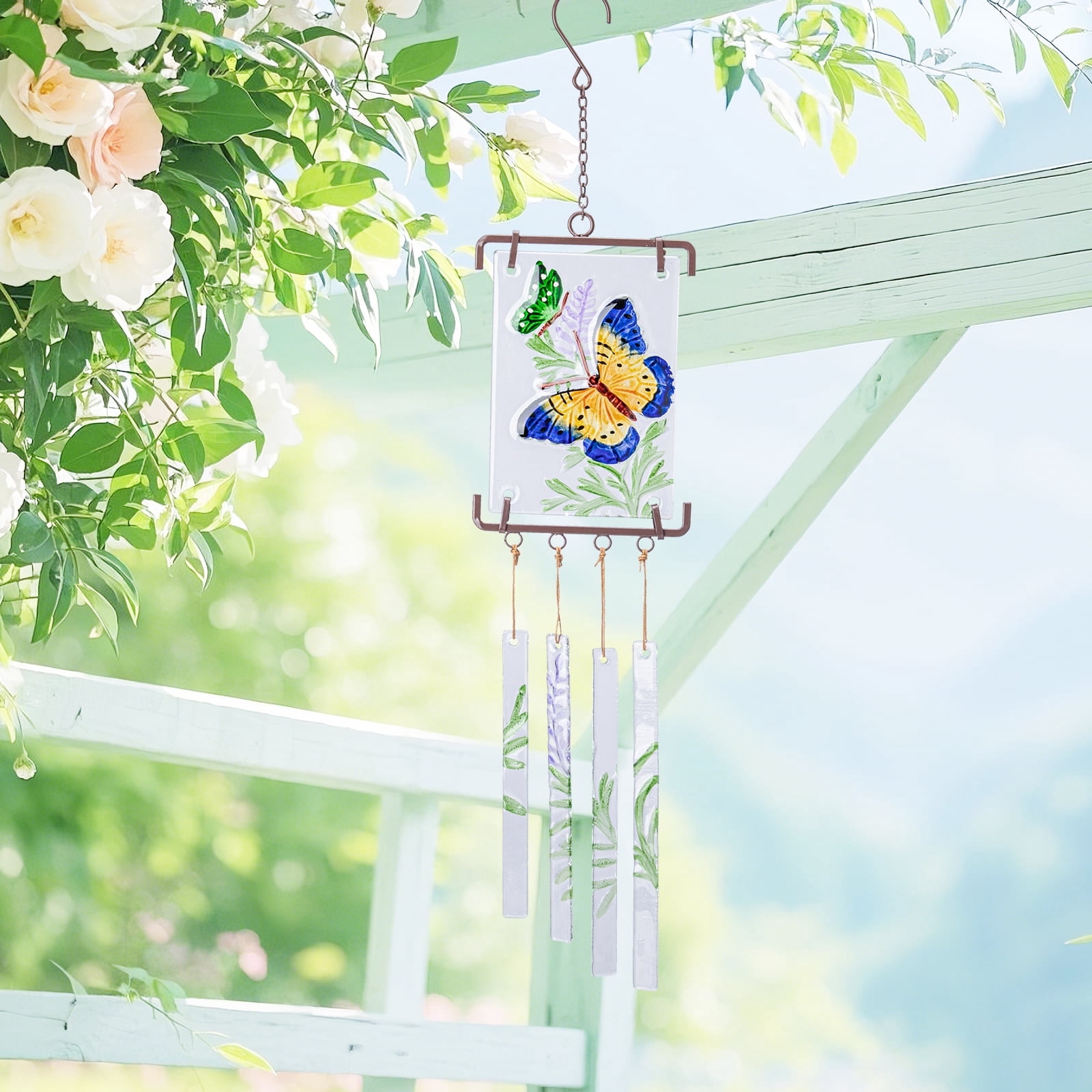 Indoor Outdoor Wind Chimes, Butterflies Wind Chimes,Melodious sound, Art Wind Chimes,Two Butterflies, Hanging Wind Chimes