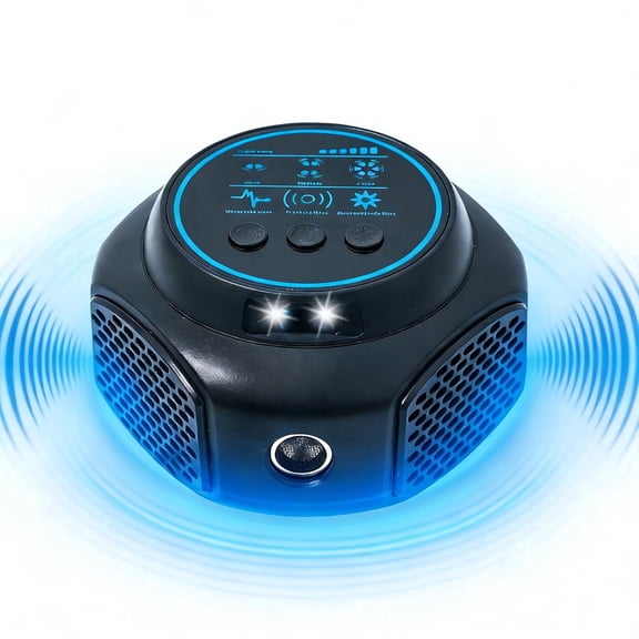 Indoor Pest Repeller - Advanced Multi-Wave Repellent with Ultrasonic Pressure & Electromagnetic Technology, Smart Digital Display, 1-Count, Black