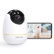 Indoor Pet Camera, Netvue Home Security Camera, PTZ Surveillance WiFi Cameras - Only 2.4GHz Wi-Fi, White