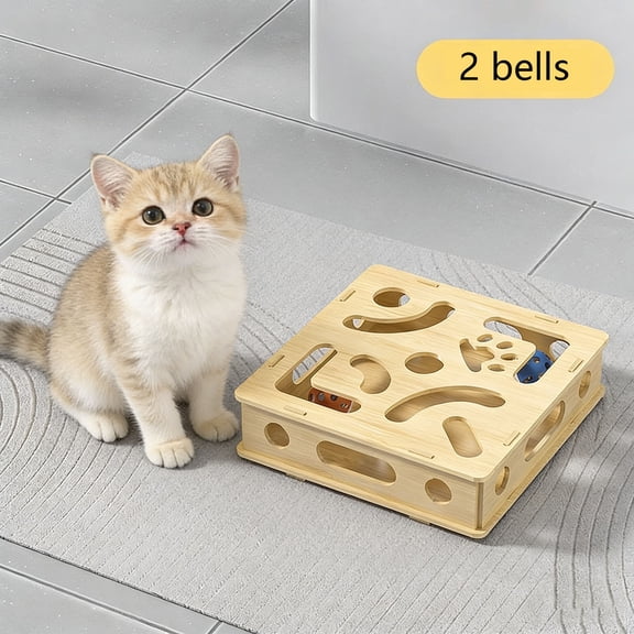 Indoor Pet Digging Activity Box with Puzzle Balls, Interactive Enrichment Toy for Cats and Small Dogs, Mental Stimulation Game for Boredom Relief, Exercise and Hunting Behavior Training