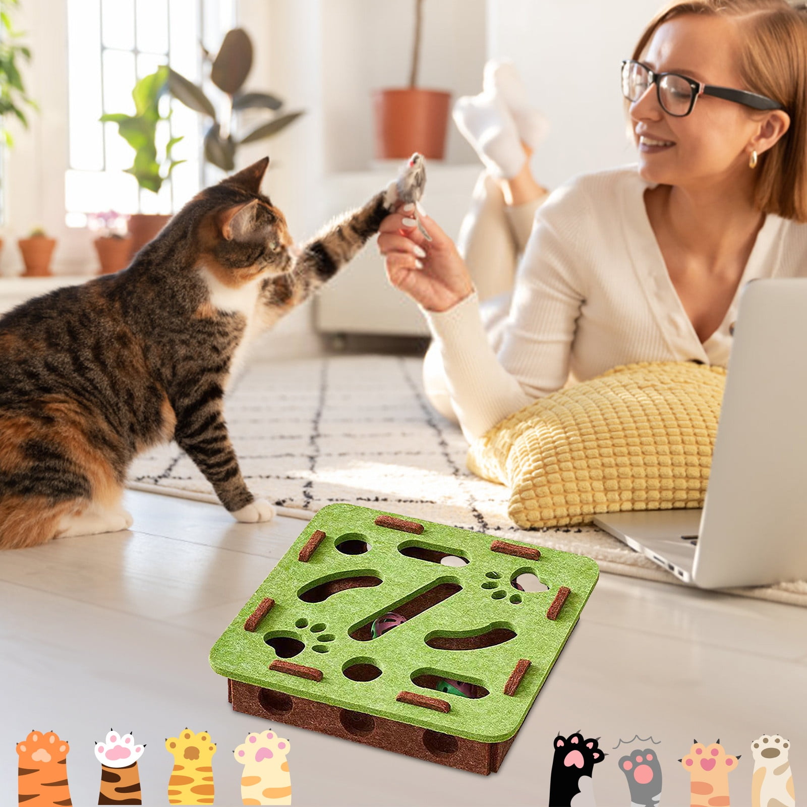 Indoor Pet Game For Mental Stimulation-Exercise,Anxiety Relief-30X30X7 ...