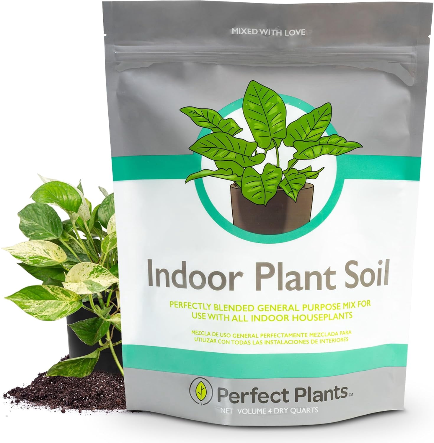 Indoor Plant Soil 4qt | Perfectly Balanced Potting Mix | Gardening Substrate for All Varieties of Live houseplants