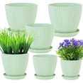 thumbnail image 1 of Indoor Plant Pots with Drainage Holes and Saucer,Bexikou 6 Pack Plastic Flower Pots(7.5/6.5/5.5/4.9/4.2/3.5Inches),Plastic Planters for Small Indoor Plants and Home Decor,Garden Succulent, 1 of 7