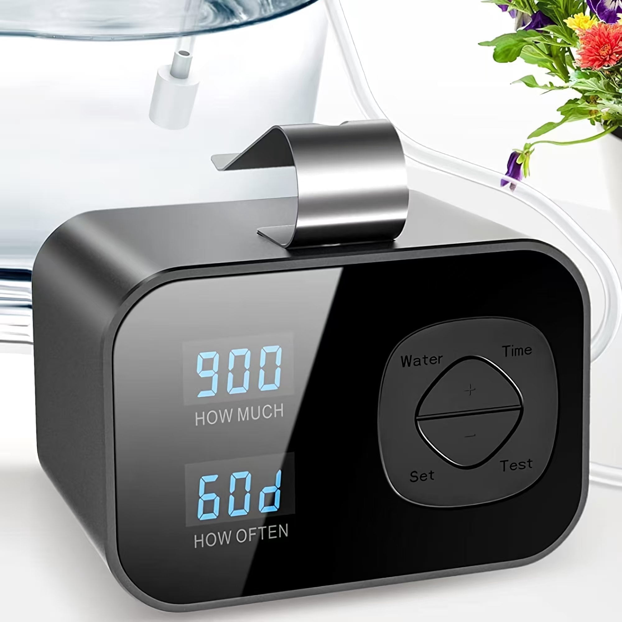 Indoor Plant Watering System, Automatic Drip Irrigation Kit Suit for 10-20 Potted Plants, 60-Day Programmable Timer, LED Display