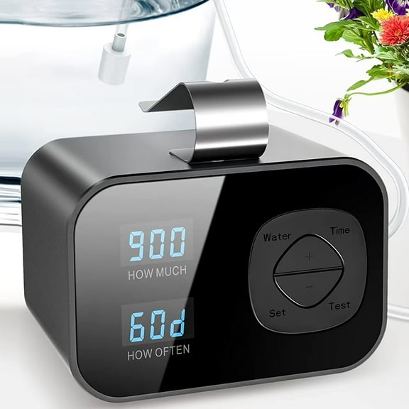 Indoor Plant Watering System, Automatic Drip Irrigation Kit Suit for 10-20 Potted Plants, 60-Day Programmable Timer, LED Display