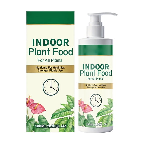 Indoor Plants Nutrient Solution, Concentrated Fertilizer Supplement for Potted Flowers and Home Gardening Maintenance, 3.4 Oz Bottle