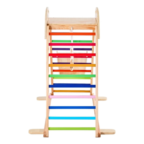 Indoor Playground Jungle Gym 4-in-1 Wooden Indoor Playground Playset