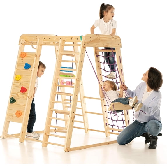 Indoor Playground Toddler Climber Slide – Kids Jungle Gym Playset – Activity Toddler Climber Structure – Play Gym Swedish Ladder - Climbing Play Structure Set – Adventure Dome Slide set – Akvarelka