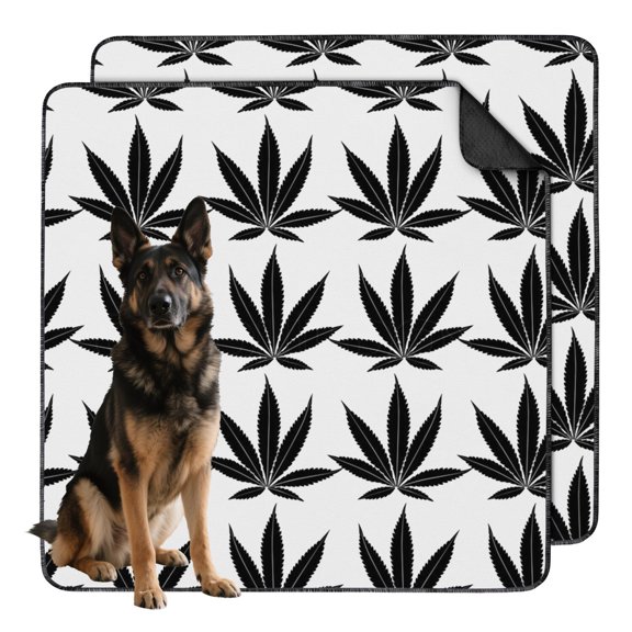 Indoor Potty Pads for Dogs 48"x48" Washable - Reusable Pee Pads with Non-Skid Bottom and Plant Patterns (Plant patterns)