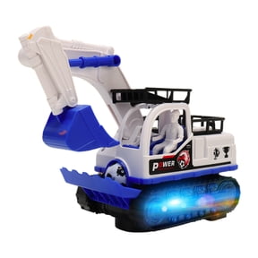 Indoor Pretend Play Digger With Lighted Tracks, Omnidirectional Driving Action, Construction Machine Vehicle, Family Activity Use 24cm/9.45inch
