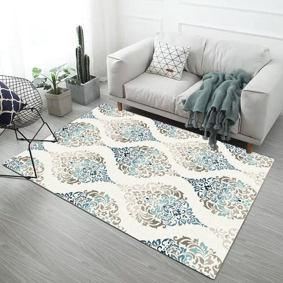 Indoor Pretty Chrysanthemums Rug, Easy Cleaning, Non Shedding, Bed Room, Living Room, Dining Room, Backyard, Deck, Patio-4x8ft