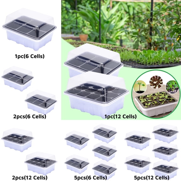 Indoor Propagation Box Seeds Starter Pots Mini Greenhouse Tray with Lid for Seeds Starting Plants Growing Gardening Supplies Complete