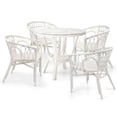 Indoor Rattan Wicker Dining Set for 4, Denver Tropical Style Round ...