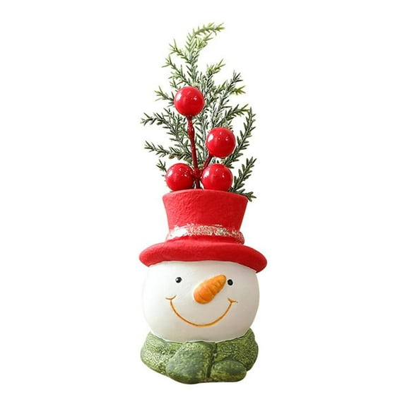 Indoor Resin Christmas Flower Pots For Home Decoration,Santa Claus'S Snowman