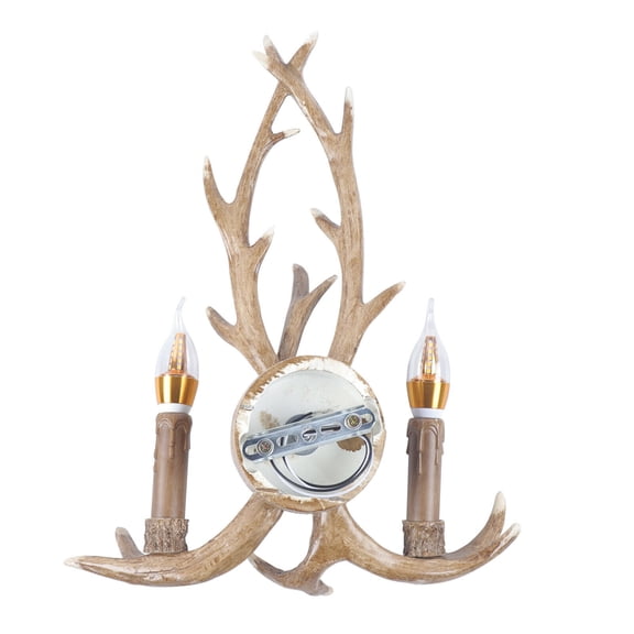 Indoor Retro Deer Horn-Shape LED Wall Light Antler Wall Sconce Living Room Hallway Wall Lamp