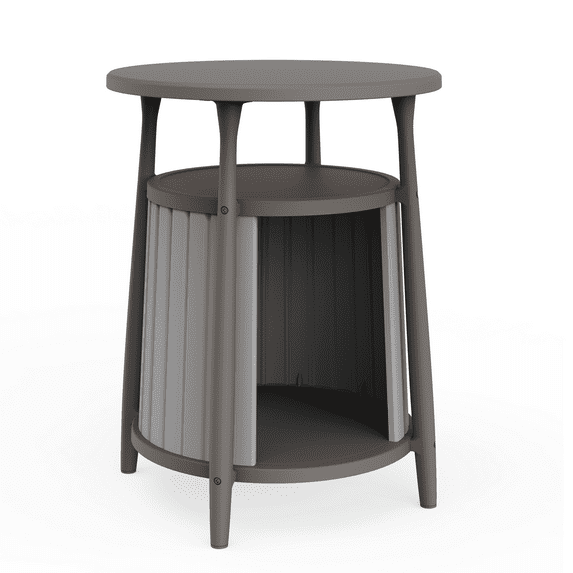 ZUCONKITCH Indoor Round Side Table Cat House with Sturdy Top - Modern Stylish Pet Shelter & Spacious Condo (17.72"x17.72"x23.54")