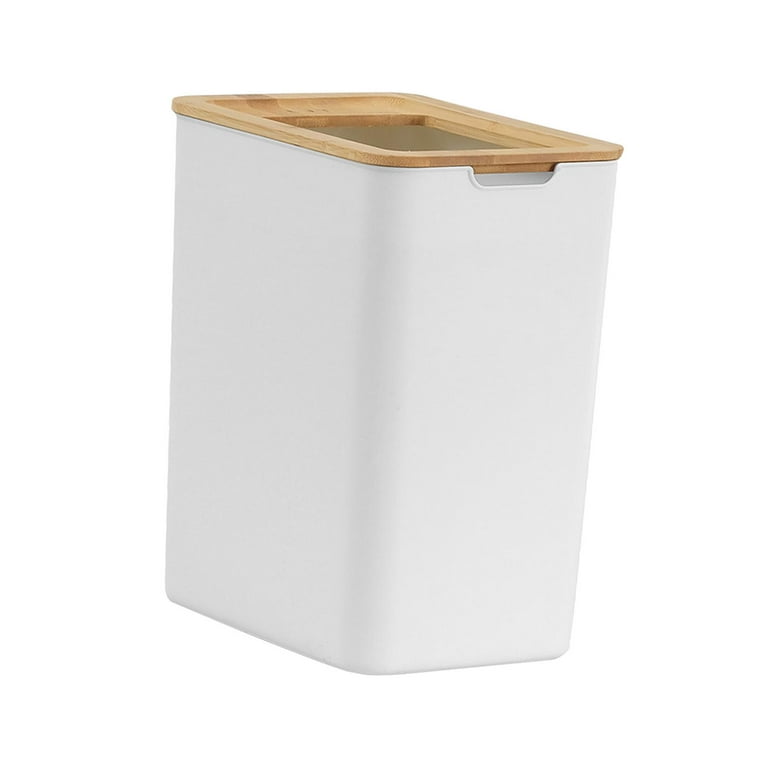Indoor Rubbish Can Trash Bins Rectangular Simple Bathroom Wastebasket  Garbage Container Bin for Laundry Room Home Dorm Narrow Places Kitchen 14L  