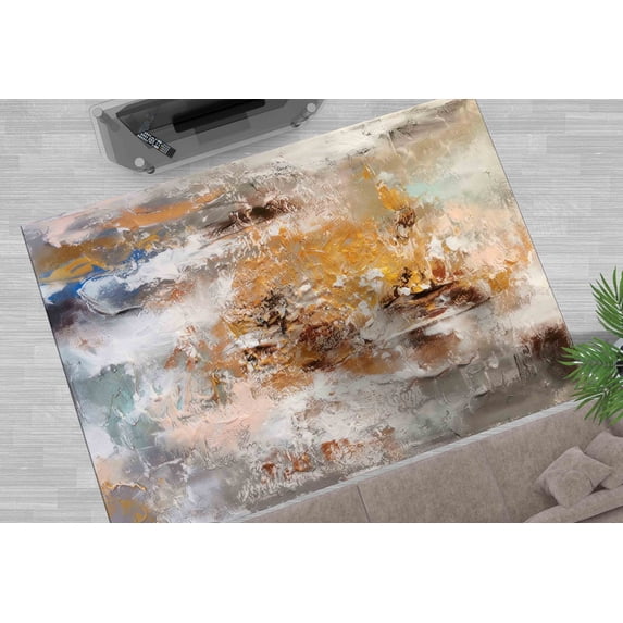 Indoor Rug, Brown And Gray Painting Rugs, Brown Rug, Home Decor Rug, Large Rugs, Modern Rug, Corridor Rugs, Kitchen Rugs, Non Slip Rug, 2'x3' - 60x90 cm