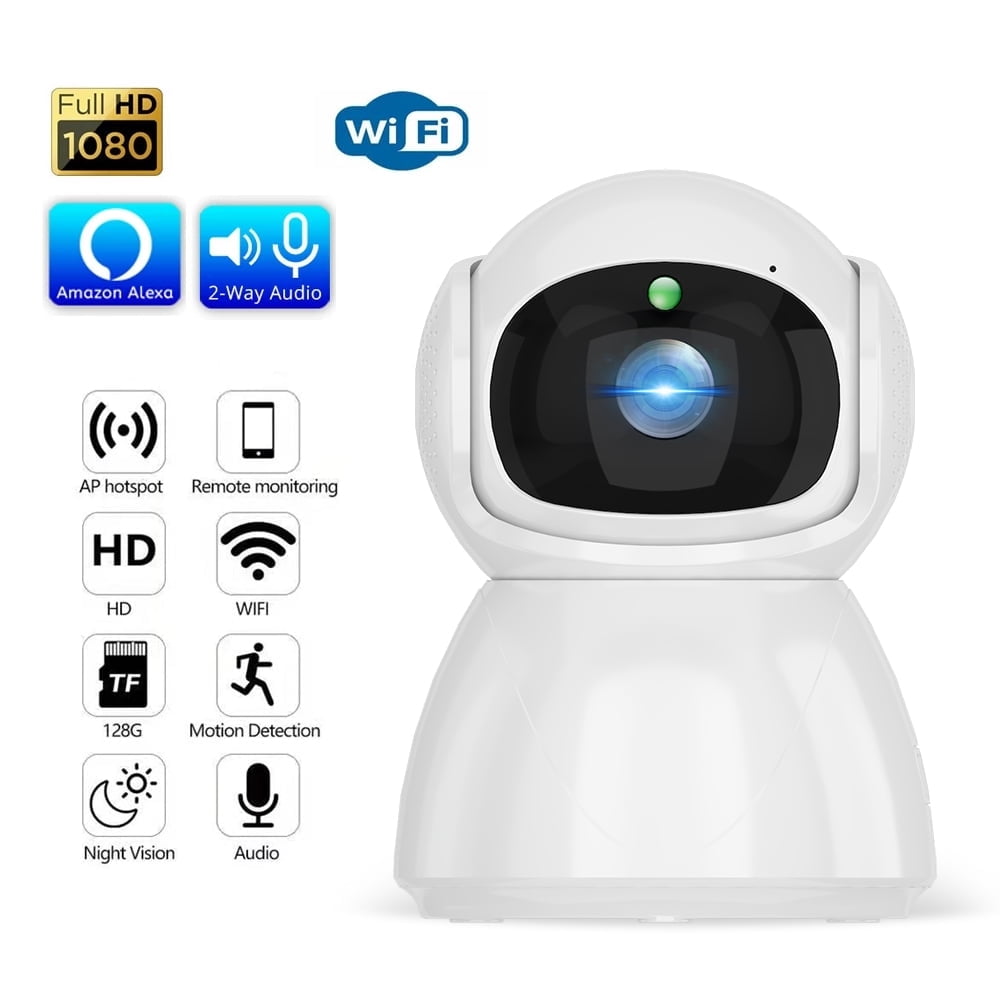 Security Camera, 1080P HD Baby Monitor, 2.4GHz with Night Vision, Motion Detection for Baby Pet Monitor, Cloud and SD Card Storage, Works with Alexa - Walmart.com