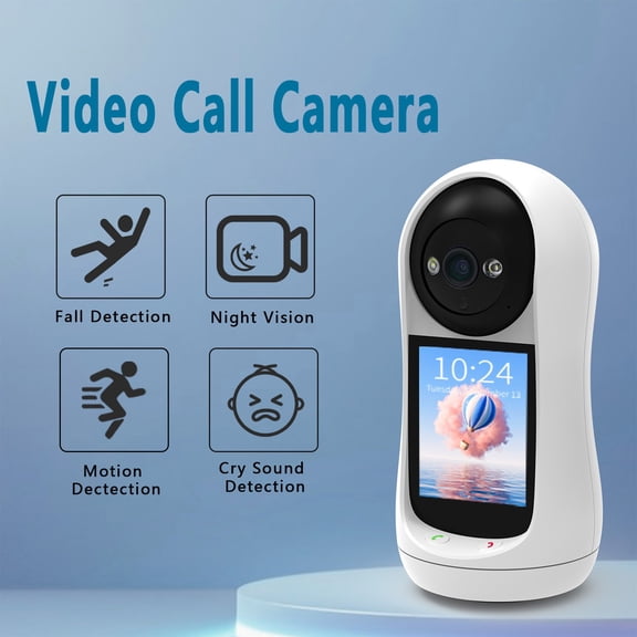 Indoor Security Camera, 1080P Wi-Fi Camera for Home, Two-Way Audio with Screen, Motion Detection Alerts, Night Vision, Smart Camera for Remote Video Call