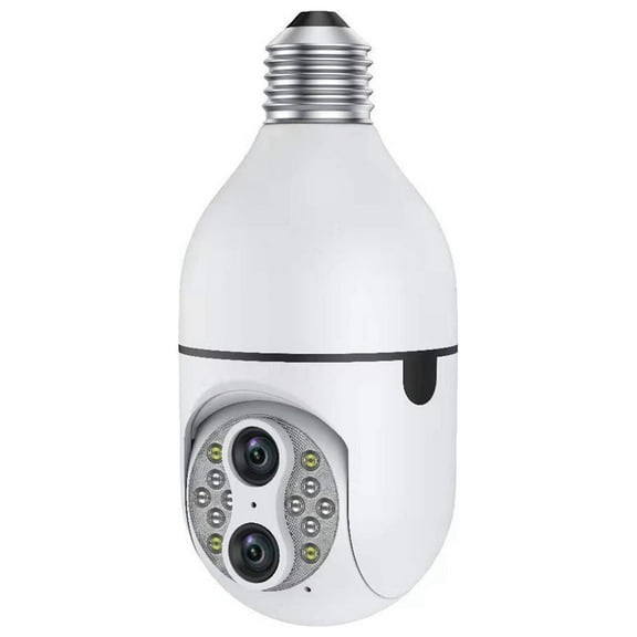 Indoor Security Camera, 1080P Wifi Bulb Camera for Home Monitoring, 355° Motion Tracking, 360° View, 2-Way Audio, Easy Setup with E27 Base, Works with 2.4G Wifi
