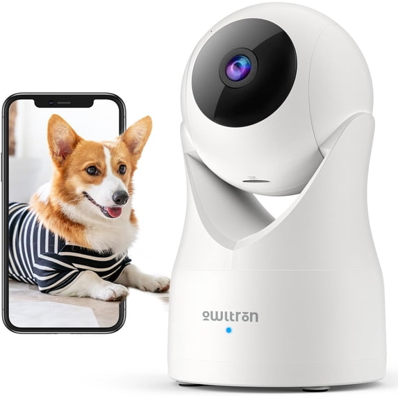 Indoor Security Camera 2K, 360° Cameras for Home Security with Motion Detection, 2.4G WiFi for Baby/Pet/Nanny/Camara with Night Vision, Siren Alarm & 2-Way Audio, Compatible with Alexa