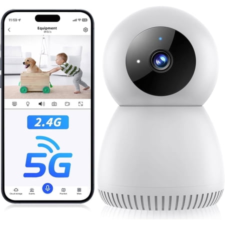 GBIUT Indoor Security Camera, 5G& 2.4GHz WiFi Baby Camera for Home Security, 1080P Pet Camera with Phone App Motion Detection, 2-Way Talk, Night Vision, Siren Alarm, Compatible with Alexa