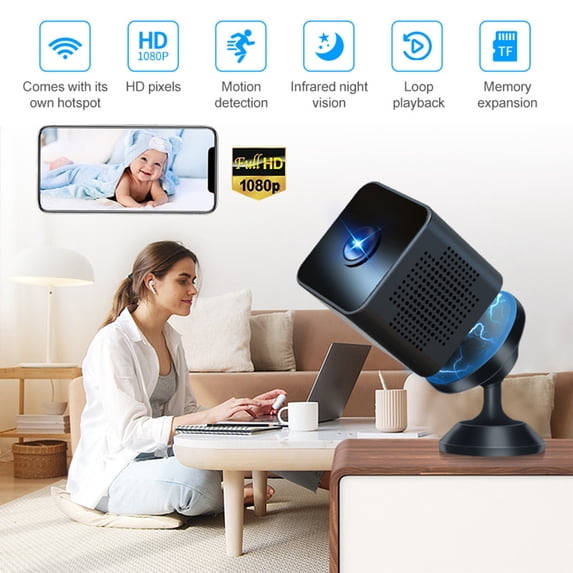 Indoor Security Camera, Wireless Wifi Camera for Home, 1080P Pet Camera with Night Vision, Motion Detection Alert, 2.4Ghz, Wide Angle, Small Indoor Camera for Remote Monitoring