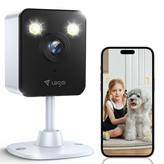 Losei Indoor 1080P HD Smart Security Camera, Motion Activated Spotlight/Siren, Color Night Vision, 2-Way Audio, No WiFi Needed for Pet/Baby/Nanny Surveillance, Works with Alexa