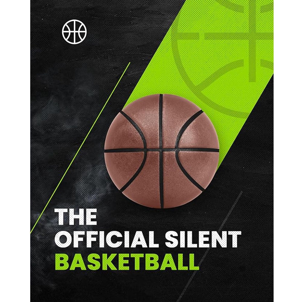 Indoor Silent Airless Basketball 3.0  Size 7#(29.5inch) for Adults & Teenager, Endurable Premium PU Foam, Quitely Dribble at Home, Noise-free to Practice at Apartment