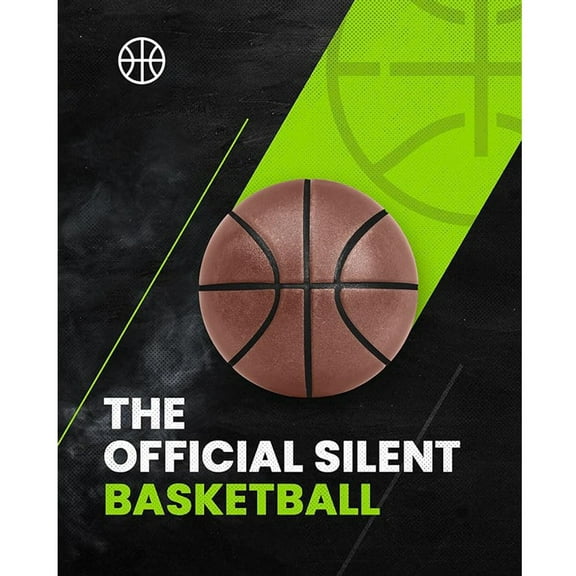Indoor Silent Airless Basketball 3.0 Size 7#(29.5inch) for Adults & Teenager, Endurable Premium PU Foam, Quitely Dribble at Home, Noise-free to Practice at Apartment
