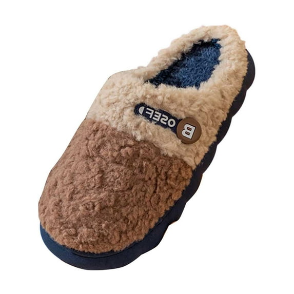 Indoor Slippers Lined Slippers for Indoor Outdoor Comfort with Thick Sole and Cozy Warmth Design for All Day Wear Coffee Flock, 41 Size