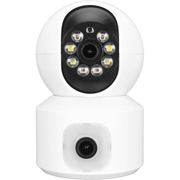 Indoor Smart Security Camera, 2K Camera with Dual Camera, Night Vision, Two Way Audio, Supports 128GB Storage Card and Cloud Storage (US Plug)