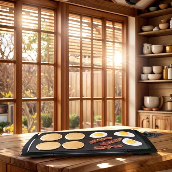 Indoor Smokeless 2-in-1 Electric Grill and Griddle with Adjustable Temperature, Non-Stick Surface, Warming Tray, and Portable Design for Apartments and Small Spaces