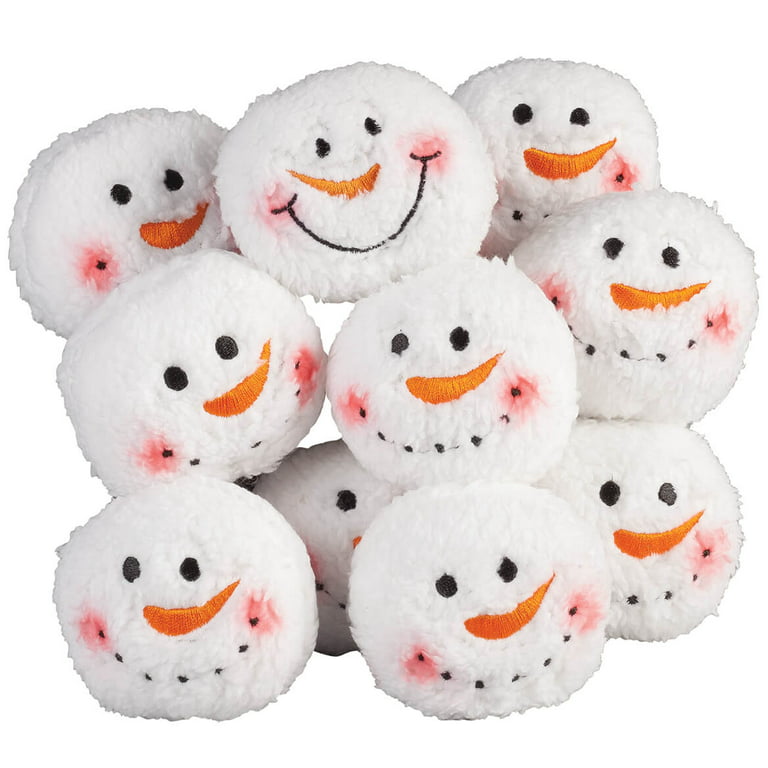  Syhood 16 Pcs Christmas PET Snowball Fun Set Plush Snowmen  Balls Small Snow Balls For Fights Indoor Stuffed Dog Toys For Pets Indoor  Outdoor Winter Games Play