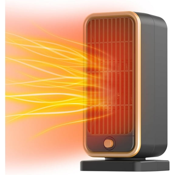 Indoor Space Heater 500W, Portable Mini Electric Heater with Overheat and Rollover Protection, 3 Seconds Fast Heating PTC Ceramic Heater for Office