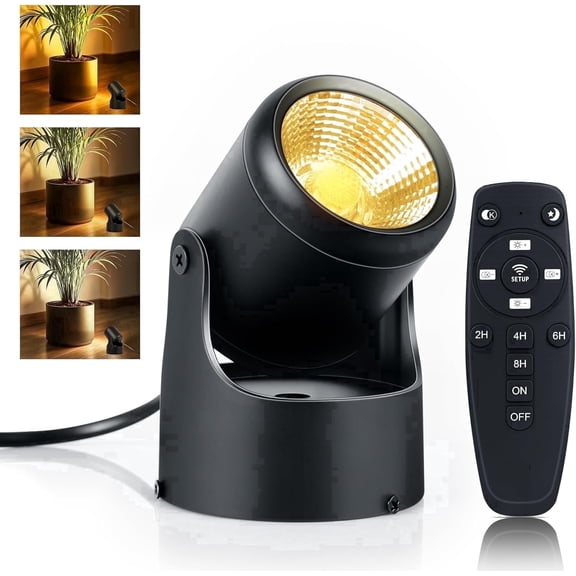 Indoor Spotlights, 12W Uplighting Indoor with Remote Control Dimmable Timer, 3CCT Floor Spot Lights Stick on Wall Light, Accent Spotlights for Plants Pictures Artwork Home Decoration