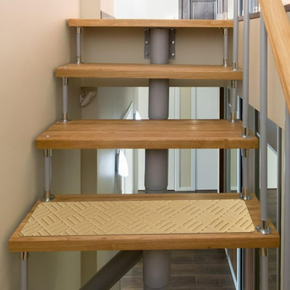 Indoor Stair Runners Non Slip Stair Mats for Game Room Wooden Steps Corridor Beige