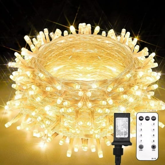 Indoor String Lights with Remote, Warm White Fairy String Lights Plug in with Timer, 33FT 100 LED Twinkle Christmas Lights for Bedroom Tree Patio Garden Party Spring Outdoor Decoration
