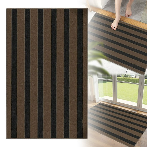 Indoor Striped Carpet Friendly Stain Resistant Rug Classic Decoration Rug Heat-Resistant Rug Luxury Touch Area Rug Small Indoor and Outdoor Mats 35.43x23.62 Inch (1Pcs)