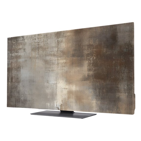 Indoor TV Cover for 24 Inch Flat Screen, Brown Ombre Stretch Fabric Dust Proof TV Screen Protector, Modern Abstract Oil Painting Art Slipcover Monitor Cover for LED LCD Smart TVs Desktop Computer