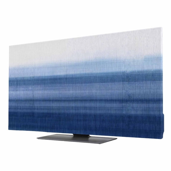 Indoor TV Cover for 24 Inch Flat Screen, Navy Blue Ombre Stretch Fabric Dust Proof TV Screen Protector, Farmhouse Modern Gradient Slipcover Monitor Cover for LED LCD Smart TVs Desktop Computer