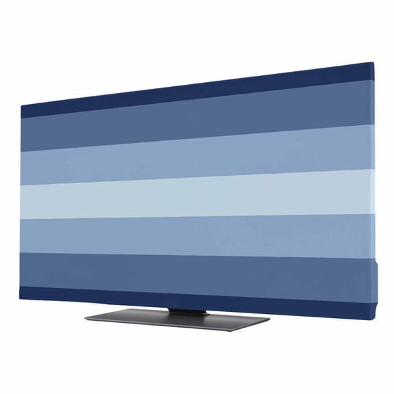Indoor TV Cover for 24 Inch Flat Screen, Navy Blue Ombre Stretch Fabric Dust Proof TV Screen Protector, Gradient Navy Blue Woods Farmhouse Slipcover Monitor Cover for LED LCD Smart TVs Computer